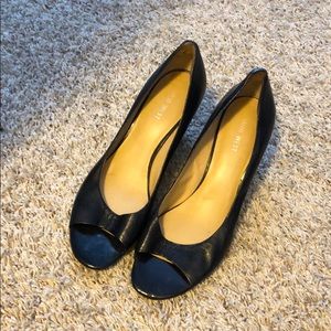 Nine West black wedge heels
